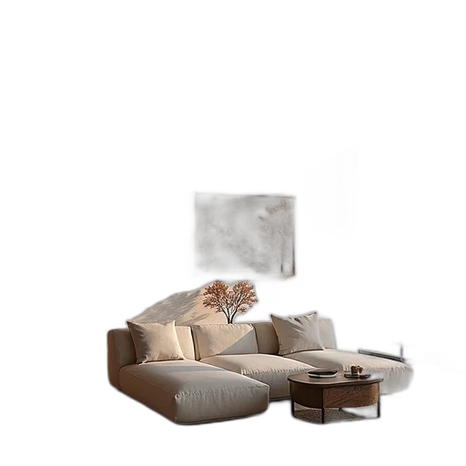furniture, jewelry, 3d render, photorealistic, concept art, earth tones, monochrome, golden transparent PNG cut-out