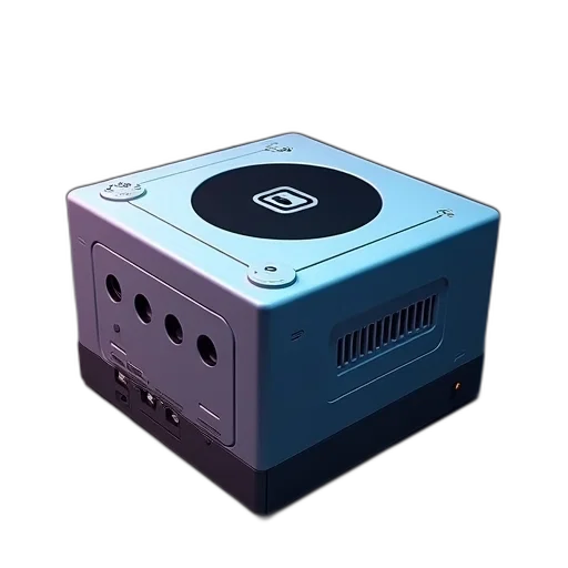 robot, 3d render, concept art, blue, nintendo, game, cube, logo transparent PNG cut-out