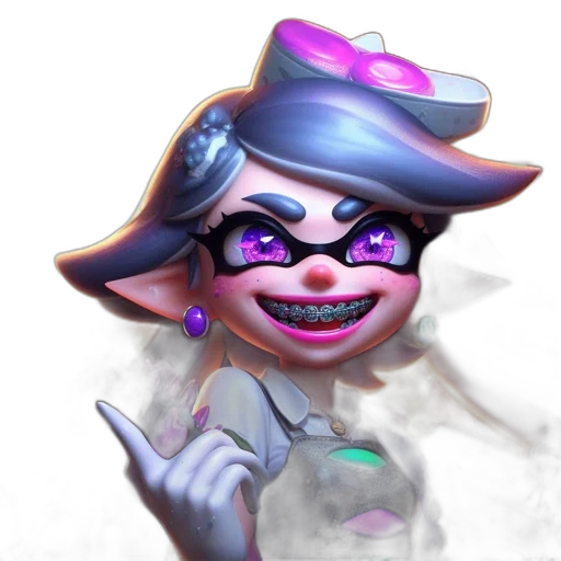 staff, weapon, mask, hat, vaporwave, concept art, 3d render, photorealistic transparent PNG cut-out