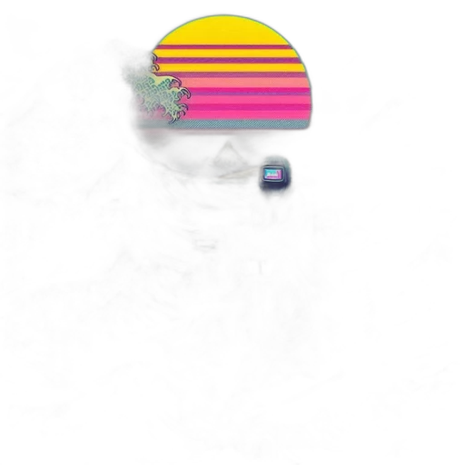 hat, mask, umbrella, crown, vaporwave, 3d render, pixel art, concept art transparent PNG cut-out