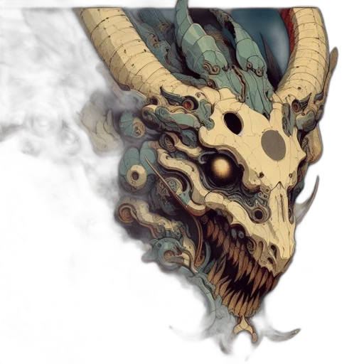 dragon, mask, face, creature, concept art, fantasy art, 3d render, photorealistic transparent PNG cut-out