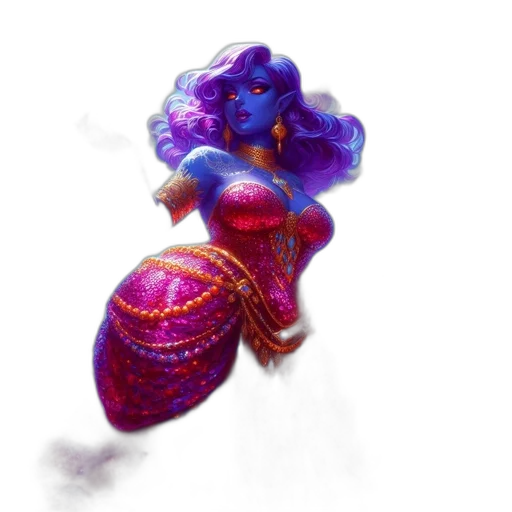 dress, hair, jewelry, concept art, fantasy art, 3d render, pixel art, underwater transparent PNG cut-out