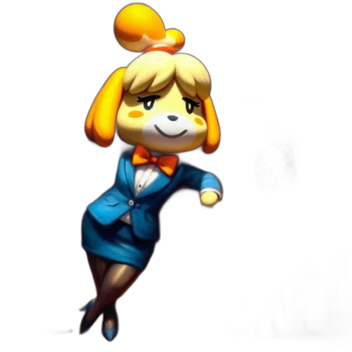 staff, dress, animal, hat, concept art, pixel art, 3d render, cartoon transparent PNG cut-out