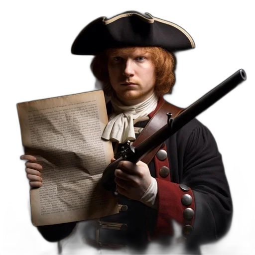 weapon, staff, photorealistic, man, 18th-century, costume, holds, historical transparent PNG cut-out