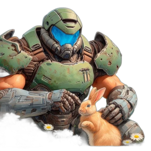 animal, robot, weapon, concept art, fantasy art, watercolor, comic book art, earth tones transparent PNG cut-out