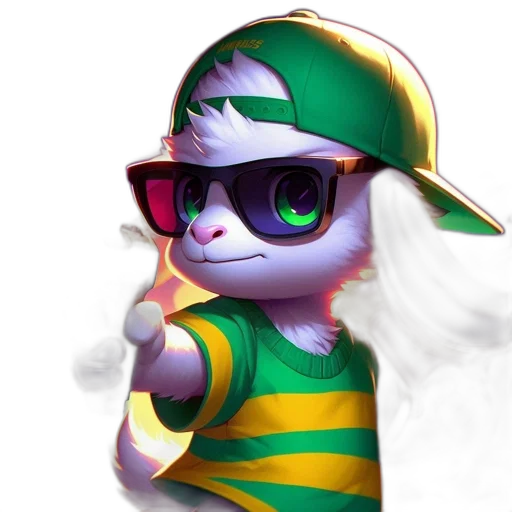 dragon, staff, pixel art, fantasy art, concept art, 3d render, anthropomorphic, rabbit transparent PNG cut-out