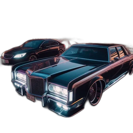 car, concept art, 3d render, photorealistic, pixel art, vintage, chrome, detailing transparent PNG cut-out