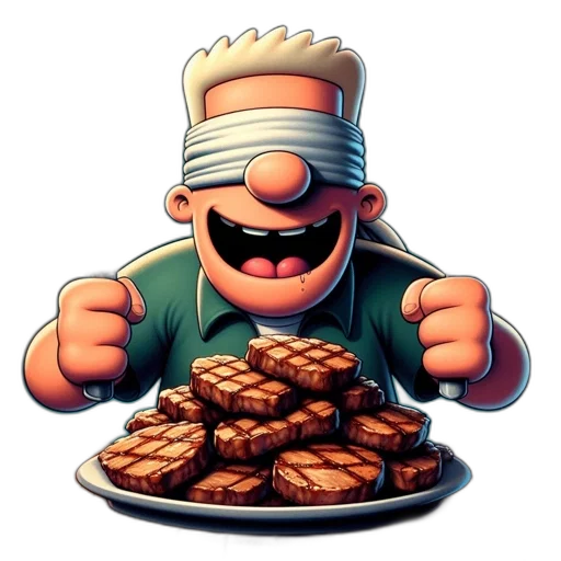 food, 3d render, concept art, pixel art, cartoon, animated, figure, grinning transparent PNG cut-out