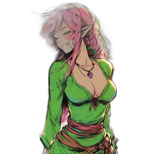 dress, jacket, staff, mask, concept art, fantasy art, comic book art, watercolor transparent PNG cut-out