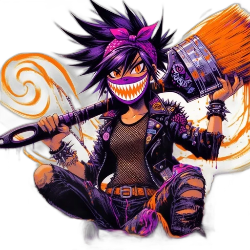 staff, weapon, concept art, comic book art, cyberpunk, pixel art, dark, animated transparent PNG cut-out