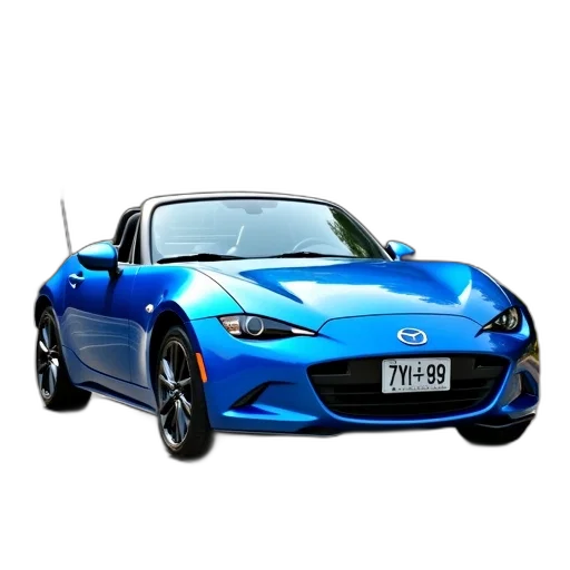 car, 3d render, photorealistic, concept art, cartoon, blue, convertible, parked transparent PNG cut-out