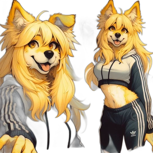animal, jacket, concept art, anime, pixel art, cartoon, golden, monochrome transparent PNG cut-out