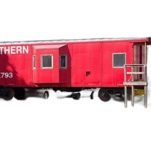 red, train, car, word, southern, painted, sits, tracks transparent PNG cut-out