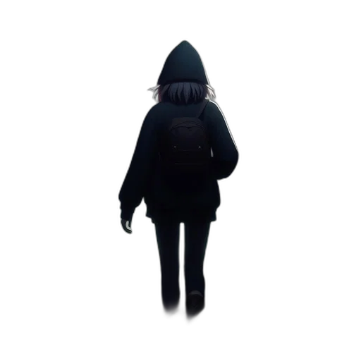 jacket, staff, hat, umbrella, concept art, pixel art, 3d render, cyberpunk transparent PNG cut-out
