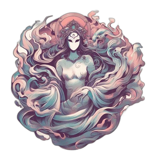hair, dress, creature, crown, fantasy art, watercolor, concept art, pixel art transparent PNG cut-out