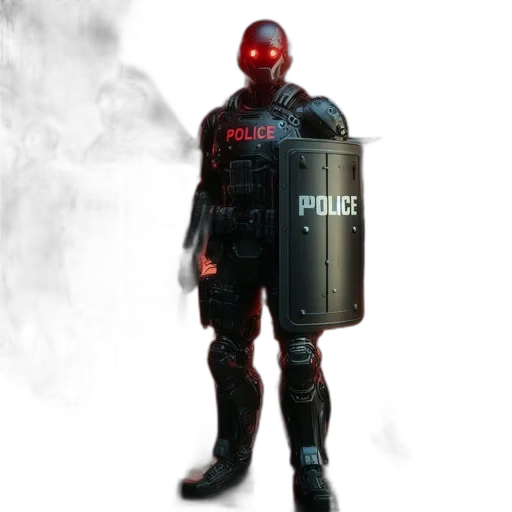 robot, weapon, staff, jacket, concept art, cyberpunk, 3d render, pixel art transparent PNG cut-out