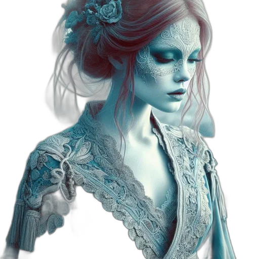 dress, jewelry, face, crown, fantasy art, photorealistic, concept art, watercolor transparent PNG cut-out