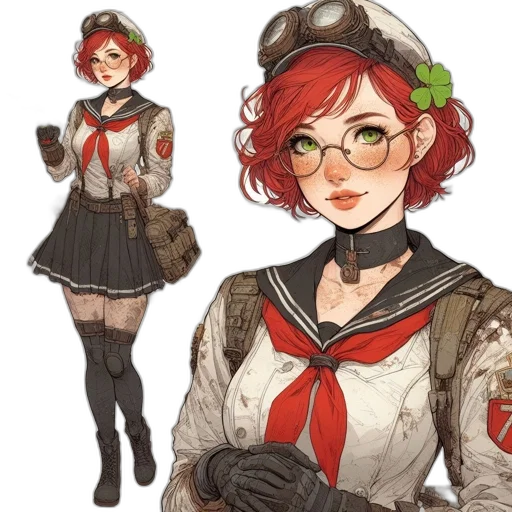 staff, dress, jacket, concept art, anime, fantasy art, pixel art, red transparent PNG cut-out