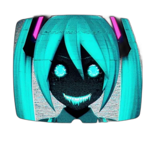 mask, face, hat, creature, vaporwave, anime, cyberpunk, 3d render transparent PNG cut-out