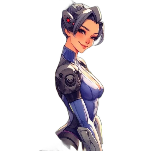 robot, weapon, staff, concept art, pixel art, comic book art, fantasy art, blue transparent PNG cut-out