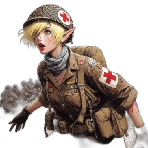 staff, hat, concept art, comic book art, fantasy art, watercolor, war-torn, beach transparent PNG cut-out