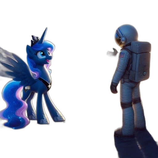 robot, concept art, 3d render, fantasy art, outer space, blue, monochrome, dark transparent PNG cut-out