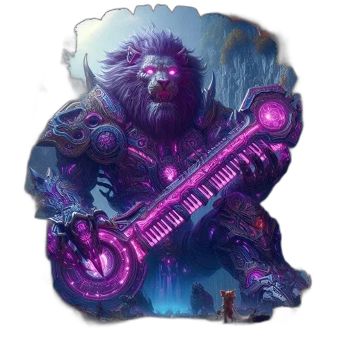 staff, creature, weapon, concept art, fantasy art, vaporwave, beneath, arched transparent PNG cut-out