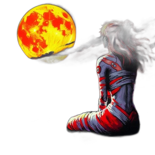 shoes, concept art, comic book art, fantasy art, anime, fire, outer space, red transparent PNG cut-out