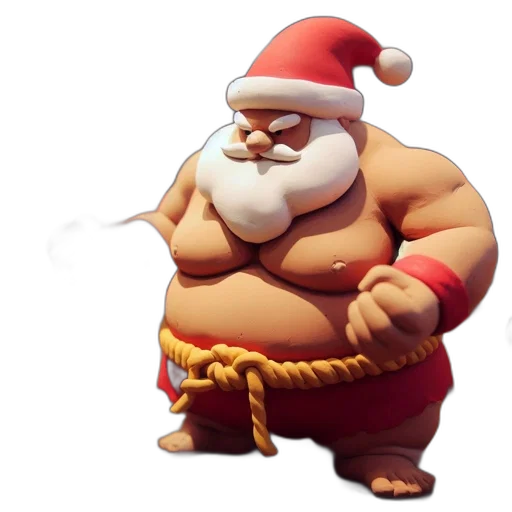 concept art, 3d render, photorealistic, fantasy art, display, features, muscular, santa transparent PNG cut-out