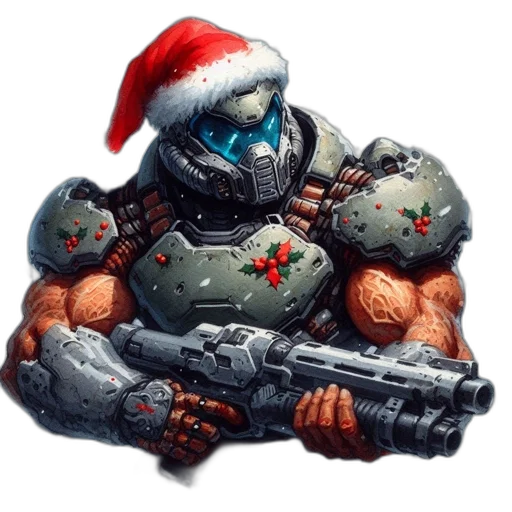 robot, weapon, concept art, pixel art, armored, soldier, wears, festive transparent PNG cut-out