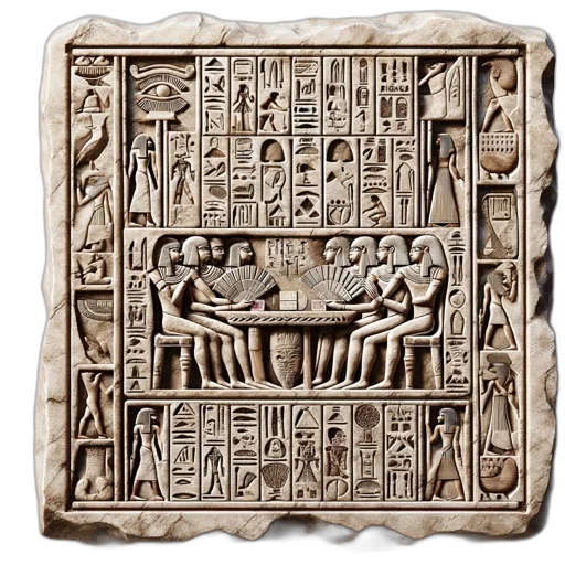 jewelry, crown, ancient, egyptian, hieroglyphic, plaque, features, scene transparent PNG cut-out