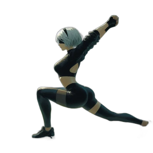robot, staff, concept art, 3d render, pixel art, anime, monochrome, woman transparent PNG cut-out