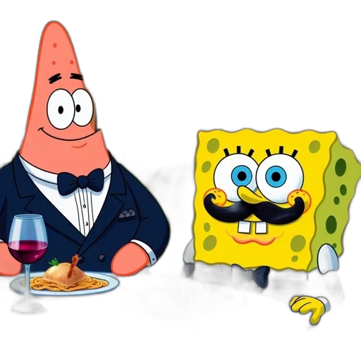 food, hat, concept art, 3d render, underwater, two, animated, characters transparent PNG cut-out