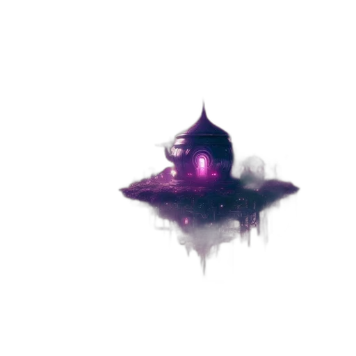 crown, hat, umbrella, creature, concept art, pixel art, vaporwave, cyberpunk transparent PNG cut-out