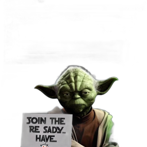 staff, comic book art, concept art, fantasy art, cartoon, humorous, blend, yoda transparent PNG cut-out