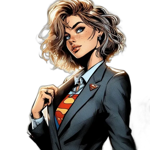 comic book art, cartoon, concept art, fantasy art, woman, freckles, blue, eyes transparent PNG cut-out
