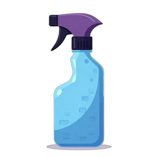 bottle, hair, weapon, vaporwave, 3d render, concept art, blue, stylized transparent PNG cut-out