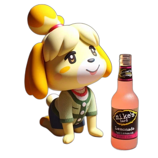 bottle, animal, creature, food, 3d render, concept art, vaporwave, pixel art transparent PNG cut-out