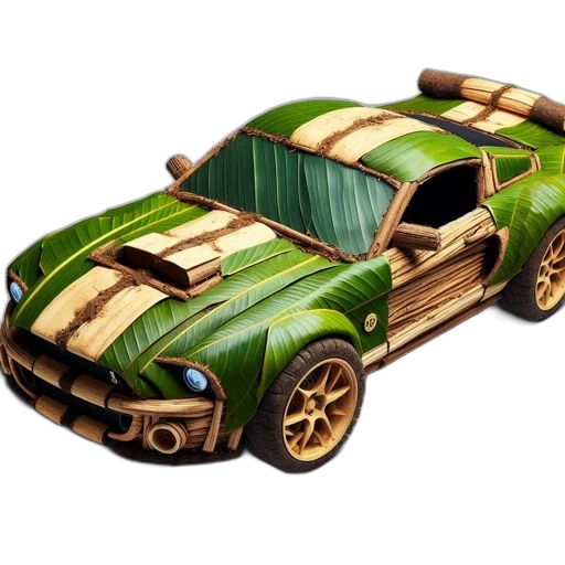 car, 3d render, concept art, photorealistic, fantasy art, earth tones, green, made transparent PNG cut-out
