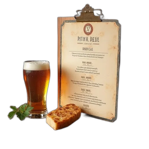 food, menu, draft, beer transparent PNG cut-out