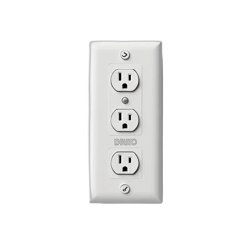 3d render, white, electrical, outlet, six, outlets, each, different transparent PNG cut-out