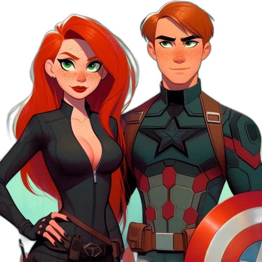 comic book art, concept art, cartoon, pixel art, two, cartoonish, characters, one transparent PNG cut-out