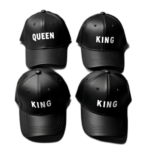 crown, hat, collection, four, baseball, caps, displayed, textured transparent PNG cut-out