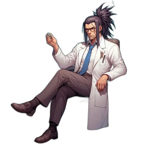 staff, jacket, furniture, hair, concept art, pixel art, anime, cartoon transparent PNG cut-out