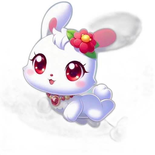 animal, staff, concept art, pixel art, fantasy art, 3d render, animated, bunny transparent PNG cut-out