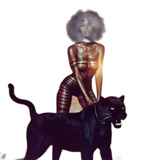 animal, creature, fantasy art, concept art, comic book art, pixel art, dark, woman transparent PNG cut-out