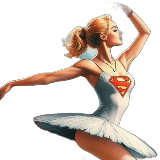 dress, comic book art, concept art, cartoon, photorealistic, woman, white, ballet transparent PNG cut-out