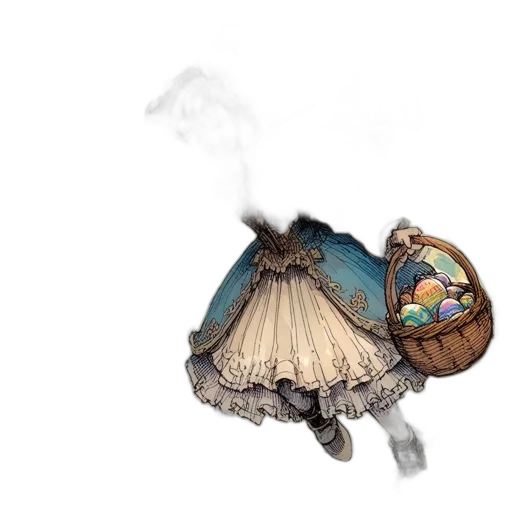 dress, mask, hat, umbrella, concept art, 3d render, fantasy art, photorealistic transparent PNG cut-out