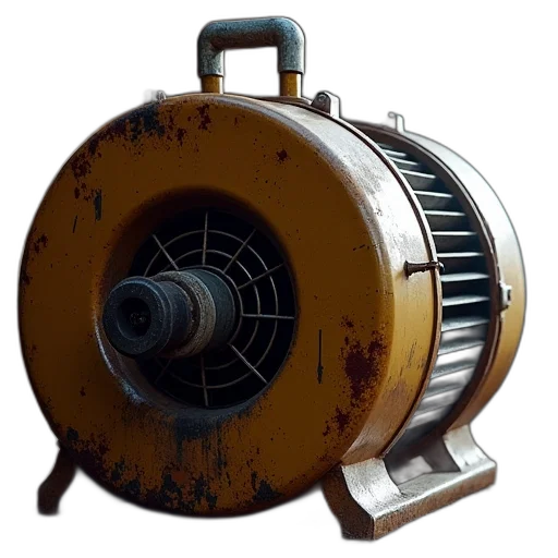 weapon, robot, bottle, mask, 3d render, concept art, photorealistic, furnace transparent PNG cut-out