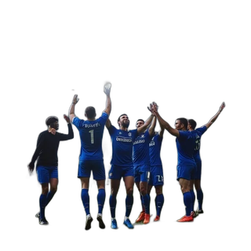 staff, 3d render, concept art, everton, fans, celebrate, their, sides transparent PNG cut-out